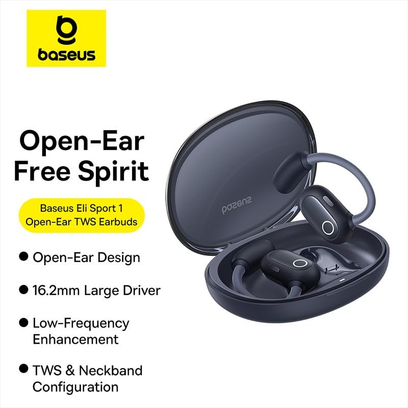 Baseus Eli Sport 1 Open-Ear TWS Siyah