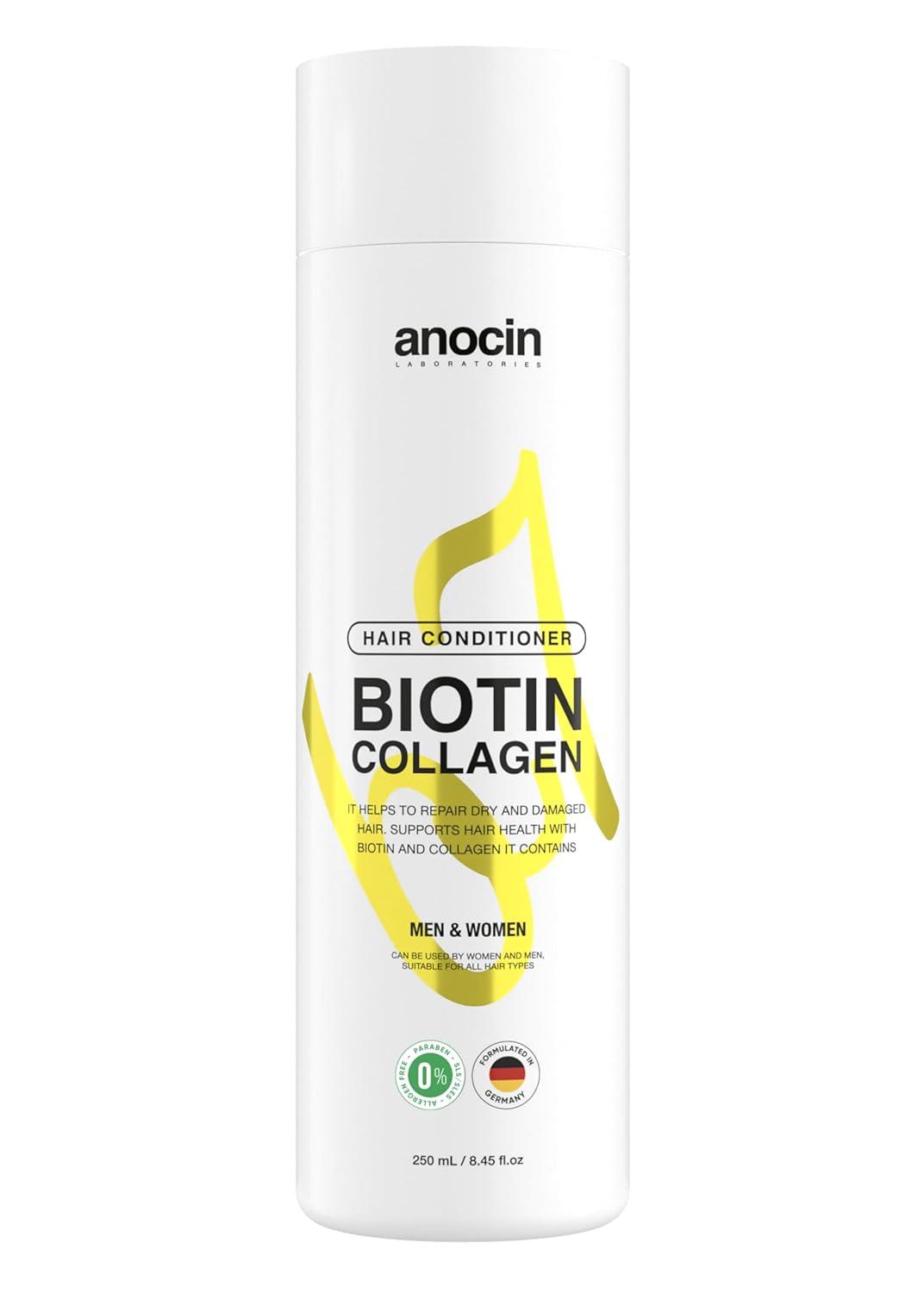 anocin Bitkisel Sülfatsız, Tuzsuz, Biotin + Collagen Saç Kremi, Karşıtı Saç Kremi 250ml