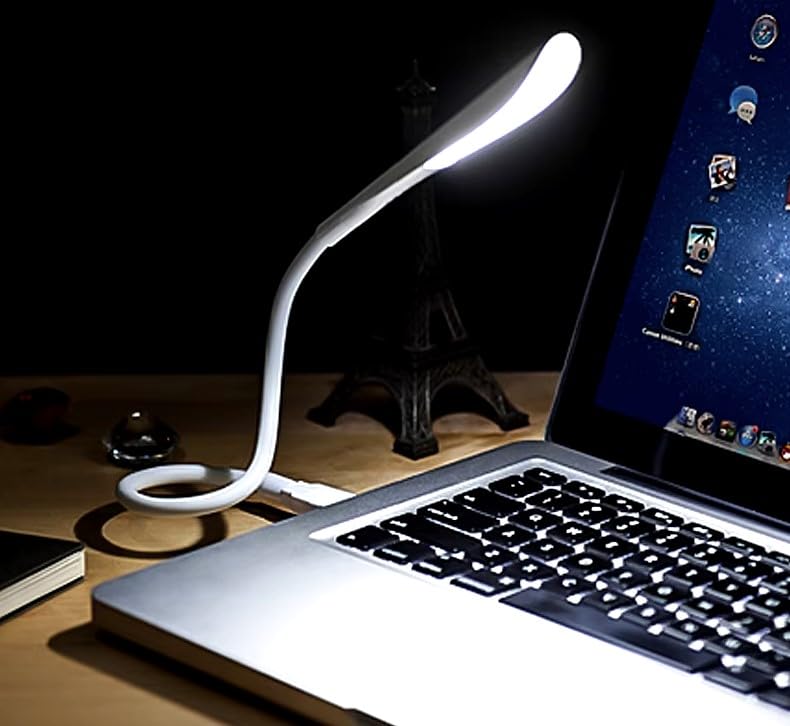 Coverzone USB lamba, kısılabilir USB ışık, 2,8W esnek klavye ışığı, PC bilgisayar için, 14 LED inci, 3 kademeli ayarlanabilir parlaklık, açma/kapama dokunmatik şalteri, D10 USB LED (Beyaz)