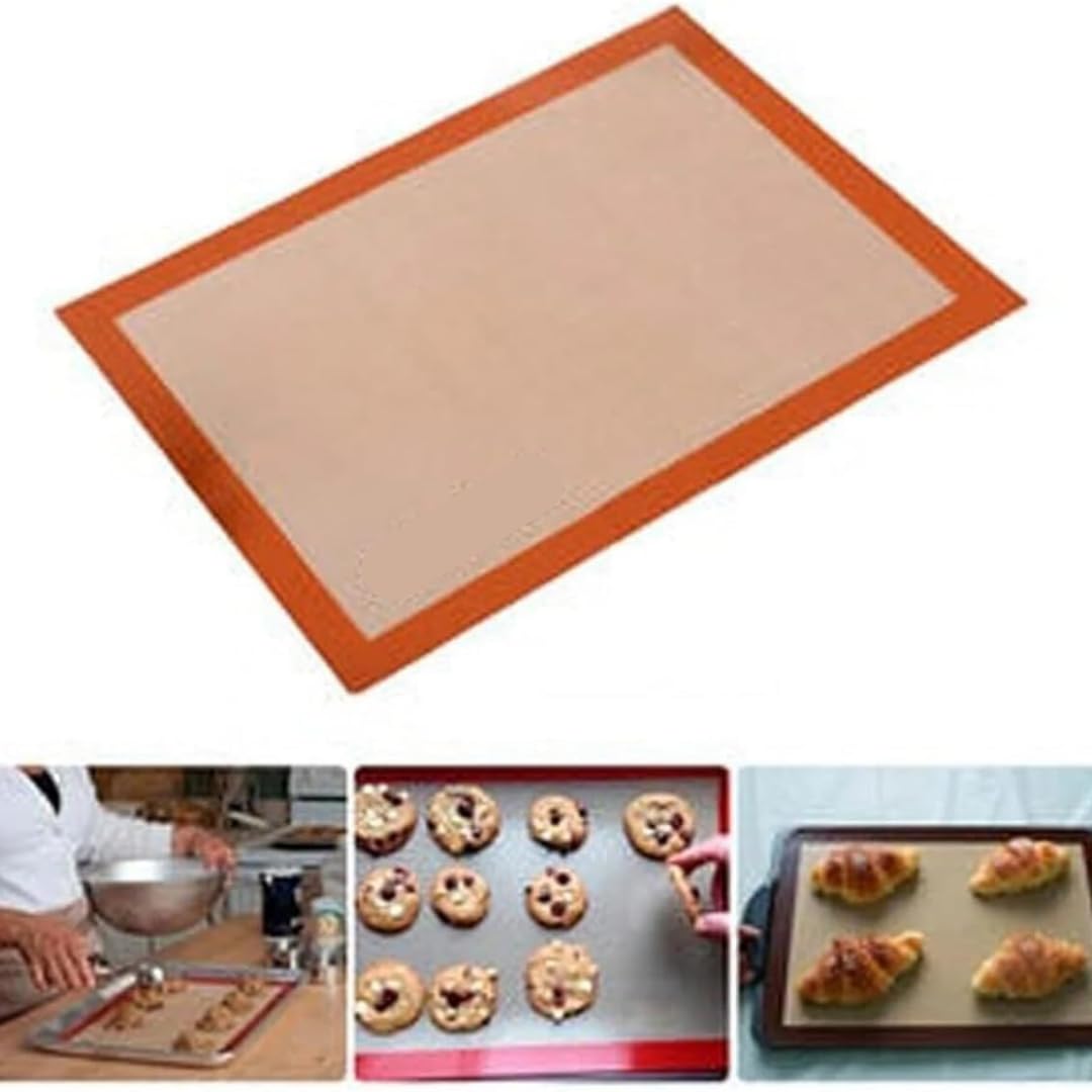 Jouis Fırınlanabilir Kendinden Yağlı Silikon Pişirme Matı, Profesyonel Silipat Yanmaz Yapışmaz Yıkanabilir Silikon Pişirme Matı 30cmx40cm