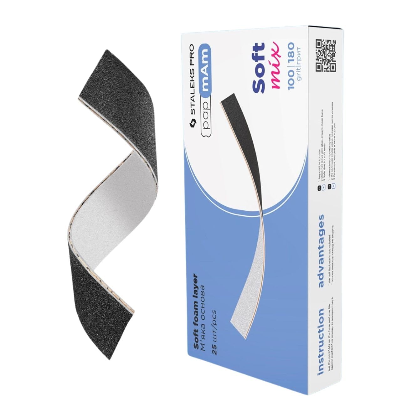 Staleks Yumuşak çift taraflı değiştirilebilir törpü yaprakları STALEKS EXPERT papmAm DFCEMIX-20-100/180, Granülasyon 100/180 gr