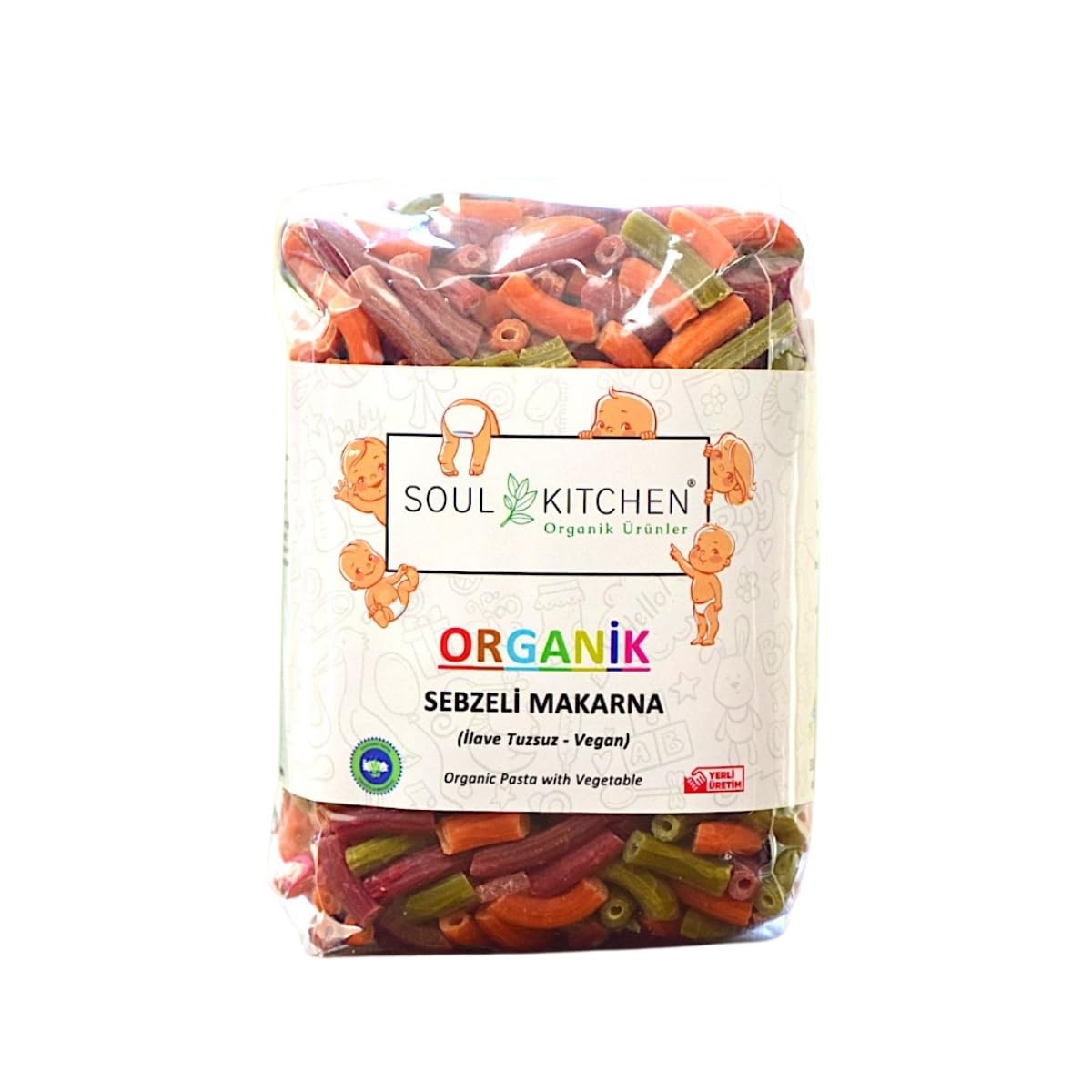 Soul Kitchen Organik Sebzeli Makarna 330gr (İlave Tuzsuz) (Vegan)