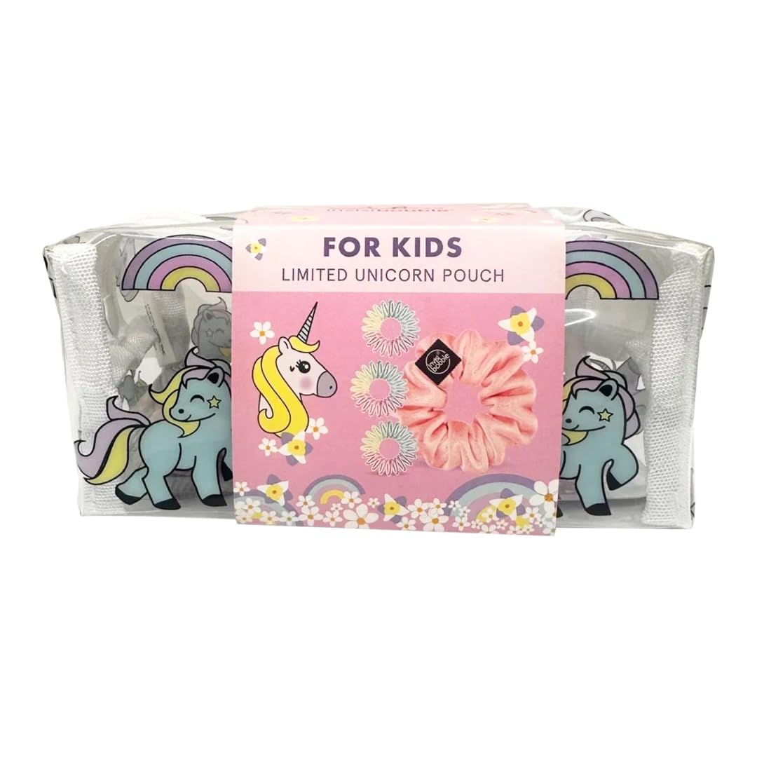 Invisibobble Kids Unicorn Pouch Çocuk Saç Tokası Seti, 3+1