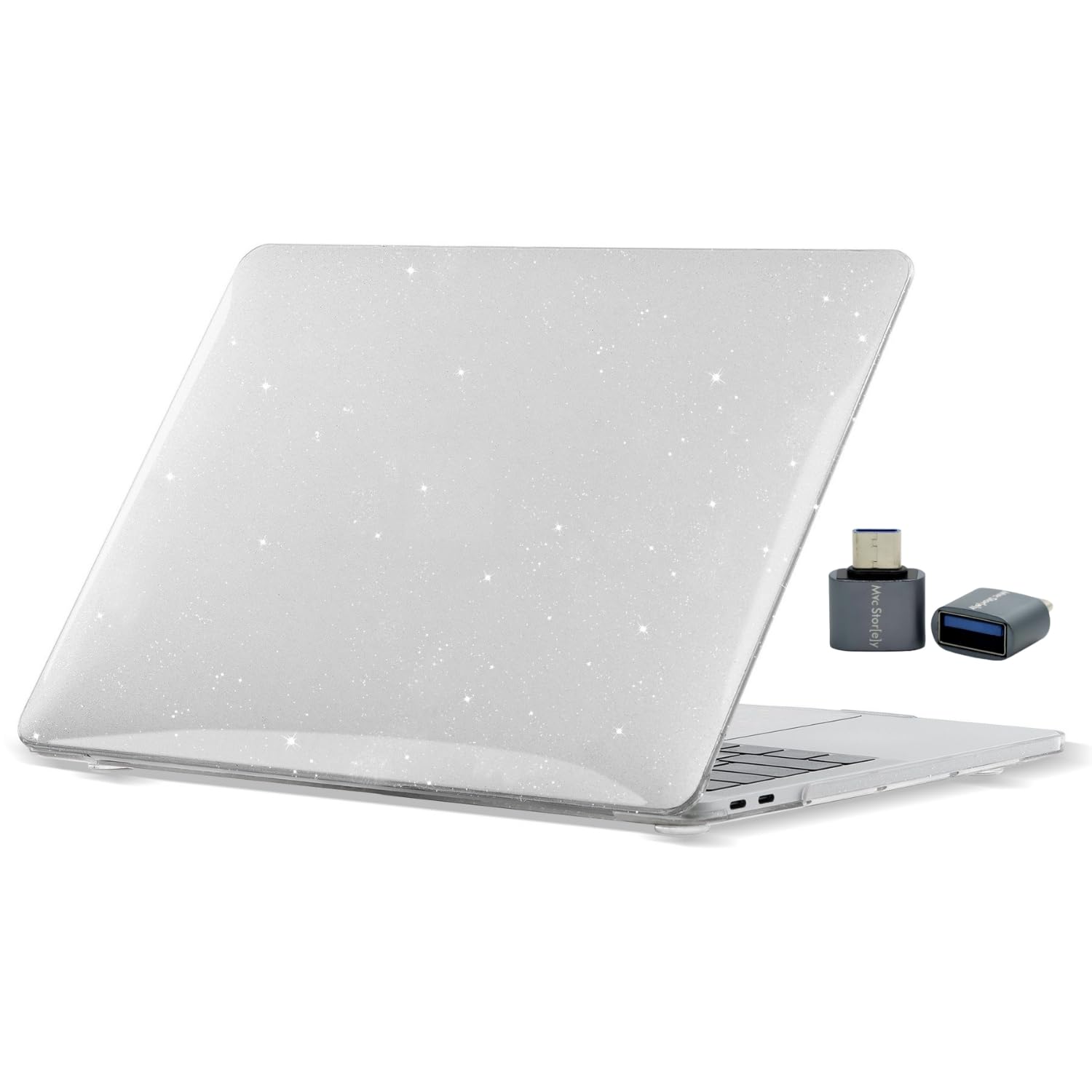 McStorey MacBook Air 15.3 inç Simli Kristal Sert Kılıf | Apple için Uyumlu MacBook Air M2-M3 M4 A2941 A3114 A3241 | Parlak Şeffaf Koruyucu Kapak | Çizilmeye Dayanıklı İnce Koruyucu Kapak Şeffaf