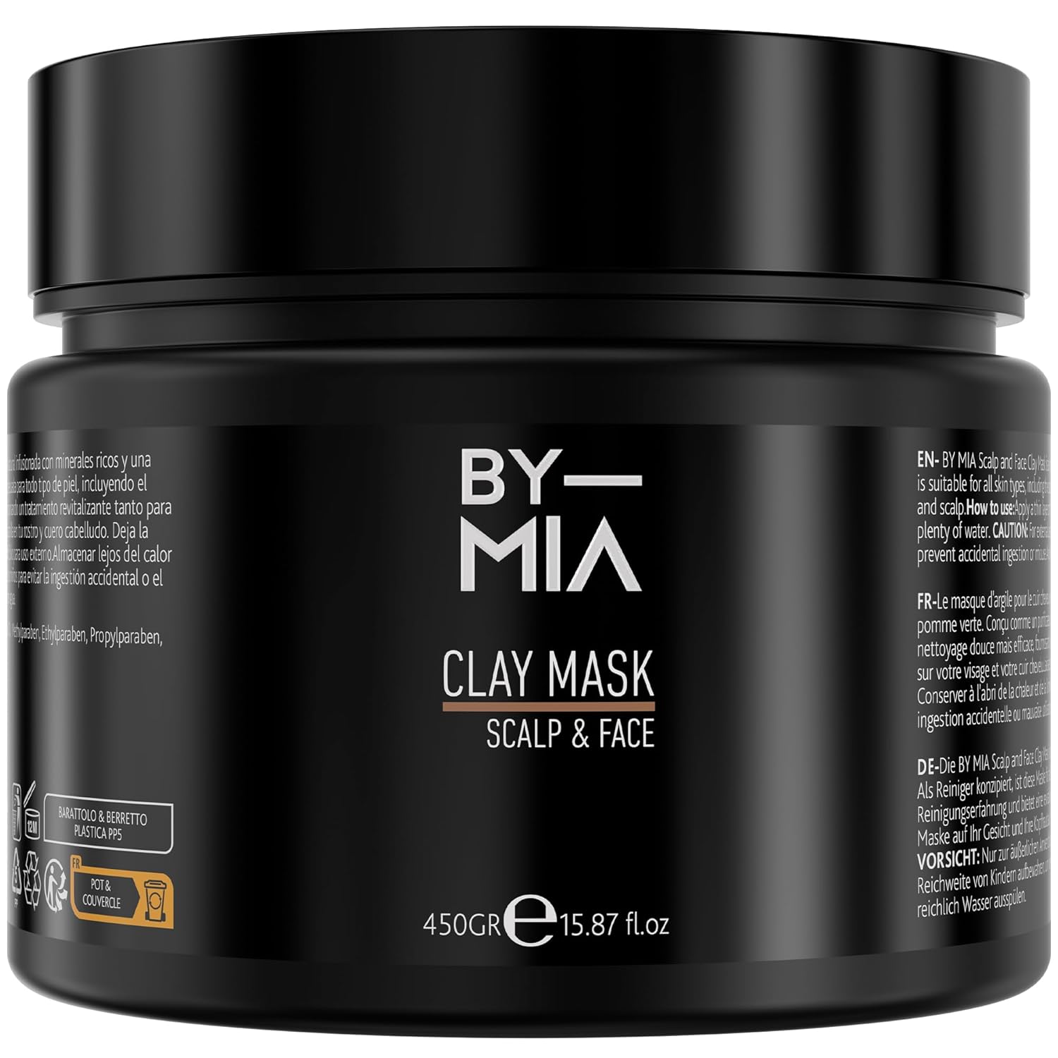 BY MIA Scalp & Face Clay Maske 450 gr | Yeşil Elmanın Ferahlatıcı Kokusu | Zengin İçerikli Mineraller | Tüm Cilt Tipleri için | Doğal Killi Yüz Maskesi
