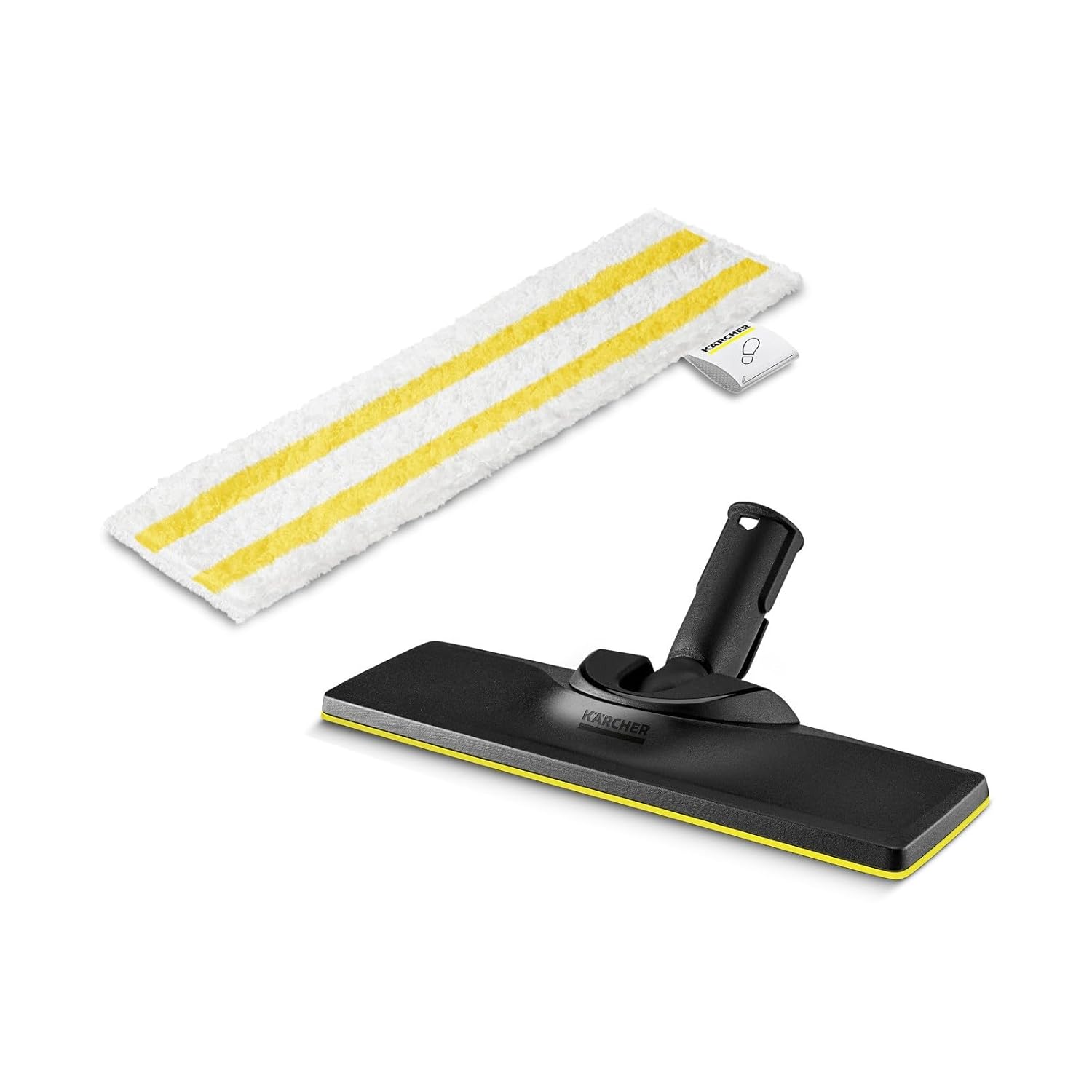 Kärcher Orijinal Set Zemin Başlığı ve Mikrofiber Bez Easyfix Buharlı Temizleyici Kärcher SC ile Uyumlu - Zeminler için, Her türlü Yüzey için Uygun, Makinede Yıkanabilir, Beyaz