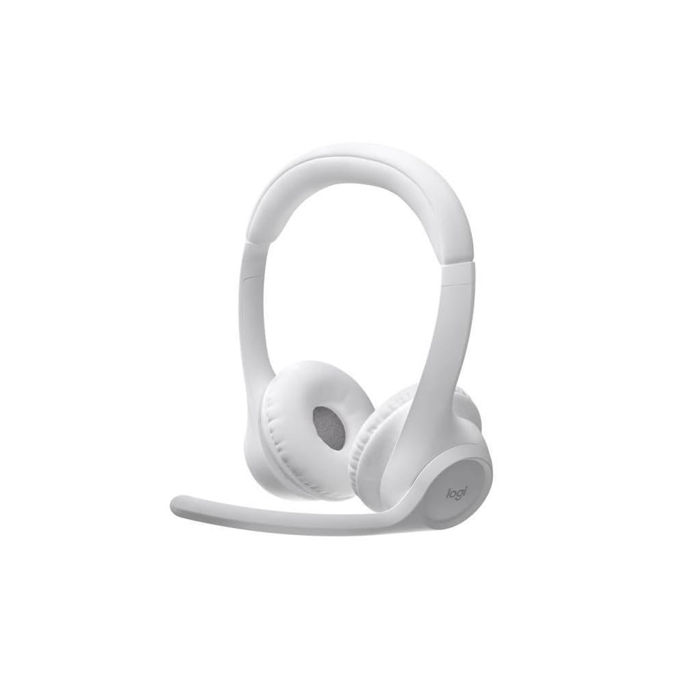 Logitech Zone 300, Gürültü önleyici kablosuz Bluetooth mikrofonlu kulaklık, Windows, Mac, Chrome, Linux, iOS, iPadOS, Android - Ham Beyaz, Teams, Google Meet, Zoom