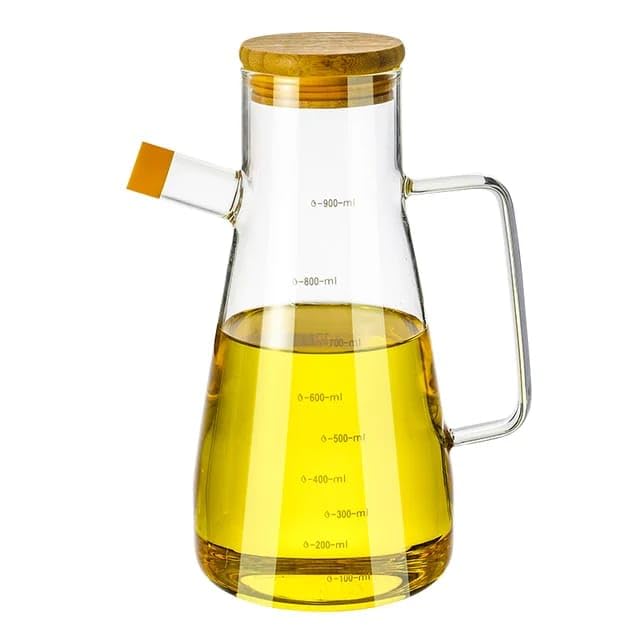 Orret Home 900 Ml 2 Adet Borosilikat Cam Yağdanlık,Termisil Isıya Dayanıklı Yağlık Ve Sirkelik,Zeytin Yağı,Limon Suyu Ve Sirke İçin Yağ Şişesi (2 Adet)