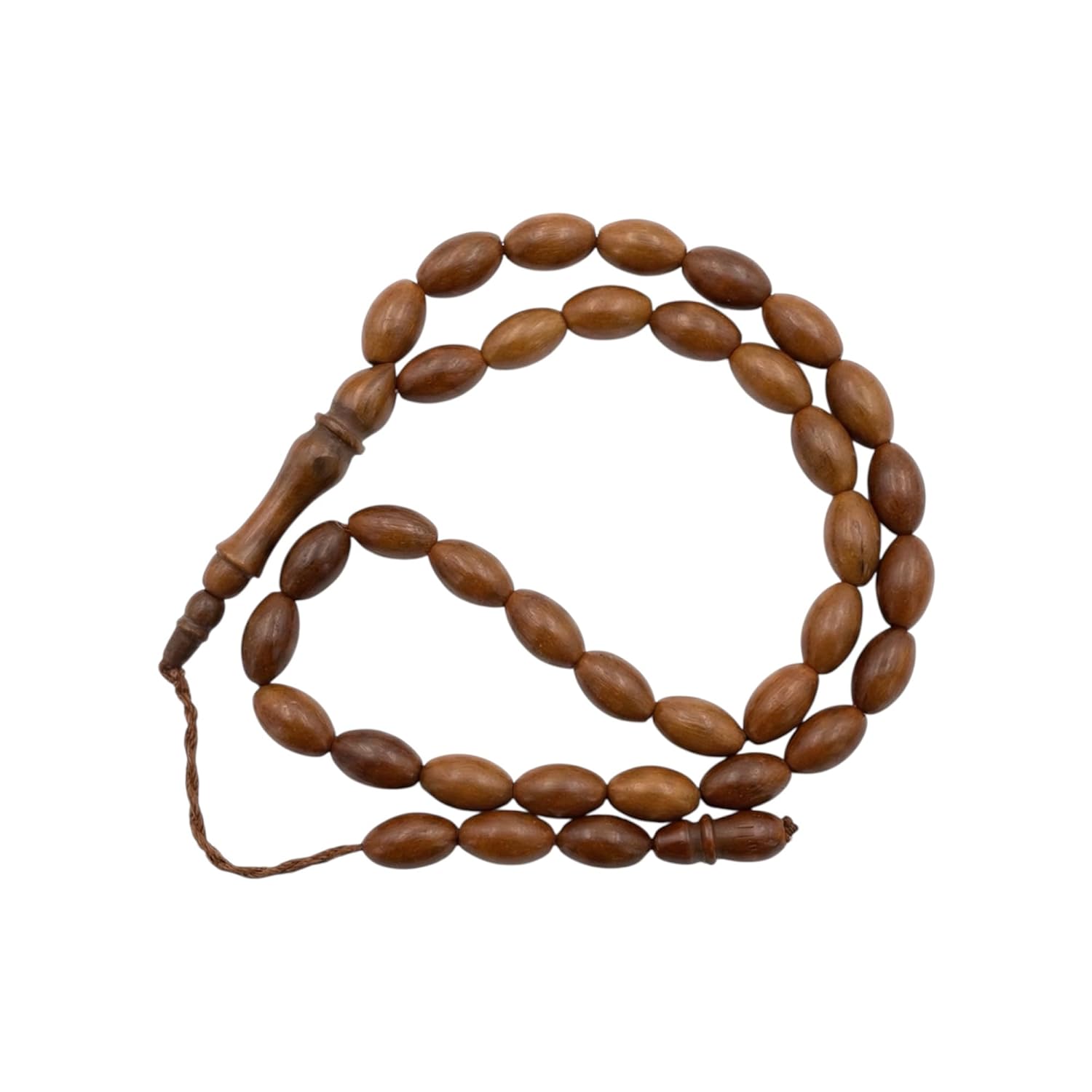 Saul. 33'lük Kuka Tesbih - 6x11 mm Arpa Kesim, Orjinal Kuka, El İşçiliği, Sistemli Püsküllü