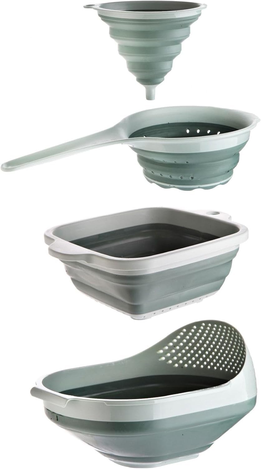 Mithra Life 4 Parça Akordiyon Yeşil Süzgeç Seti MIT1025