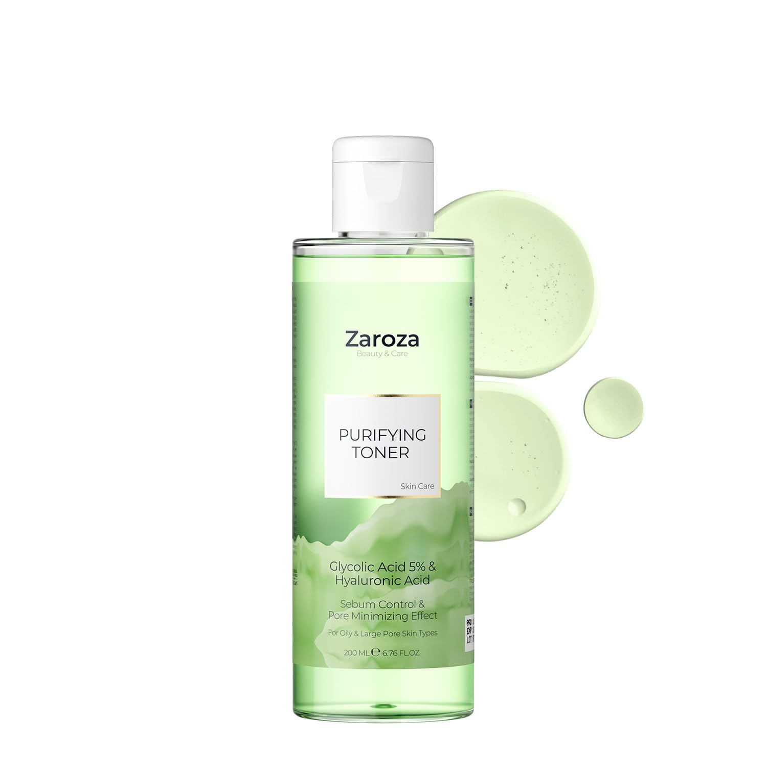 Zaroza Arındırıcı & Gözenek Sıkılaştırıcı Yeşil Tonik Glycolic Asit & Hyaluronic Asit 200 ml