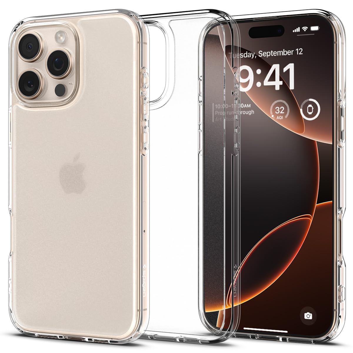 Spigen iPhone 16 Pro ile uyumlu ince Kılıf Ultra Hybrid Sararma Karşıtı DuraClear Hava Kanalı Teknolojisi Askeri Sınıf Koruma Frost Clear Mat Kapak - ACS08122