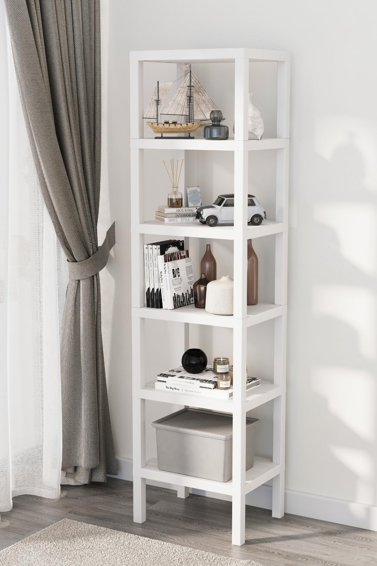 Mithra Life 6 Katlı Plastik Beyaz Banyo Mutfak Rafı MIT1044