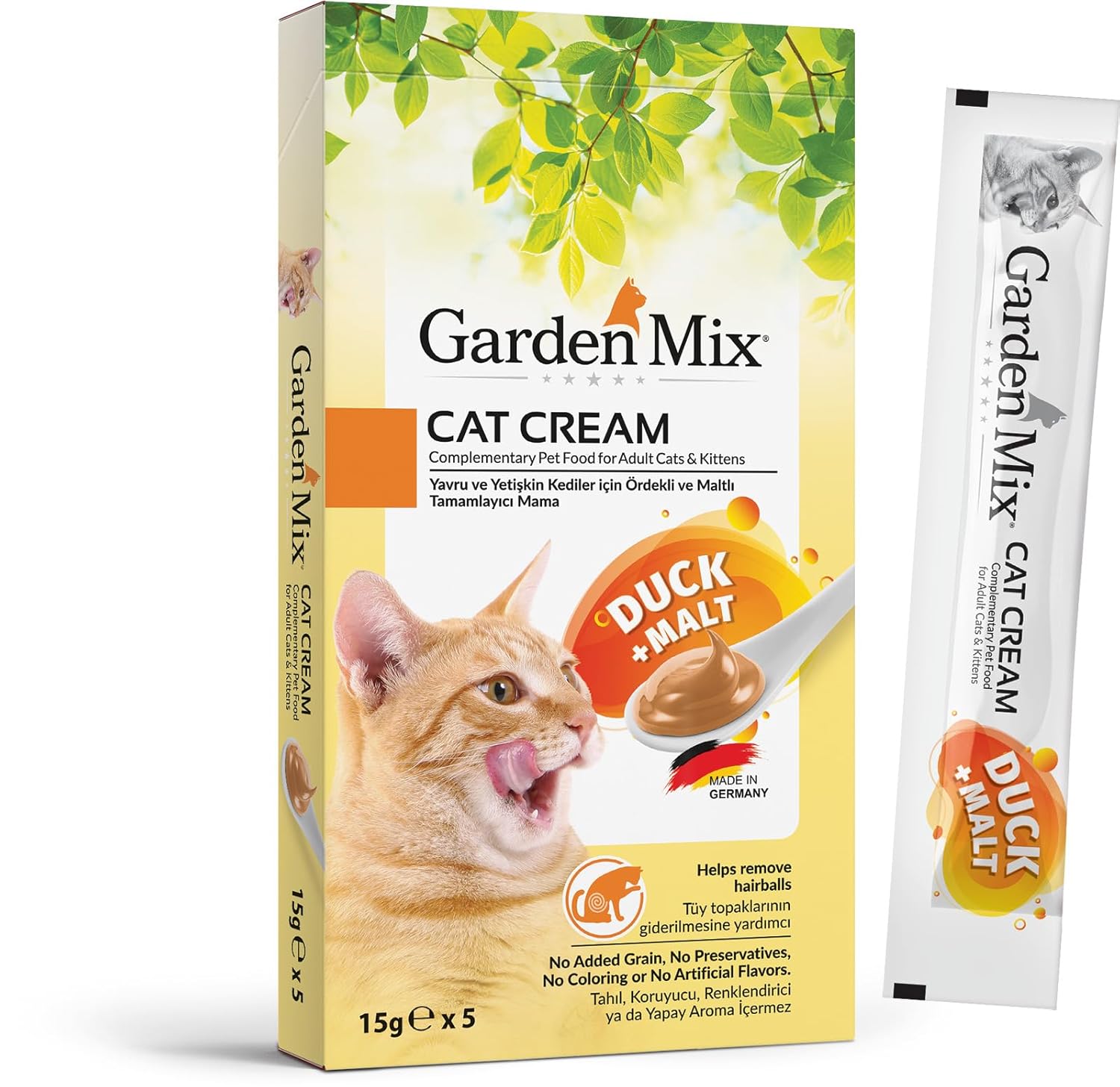 Garden Mix Kedi Kremasi Ördek+Malt 15Gr*5