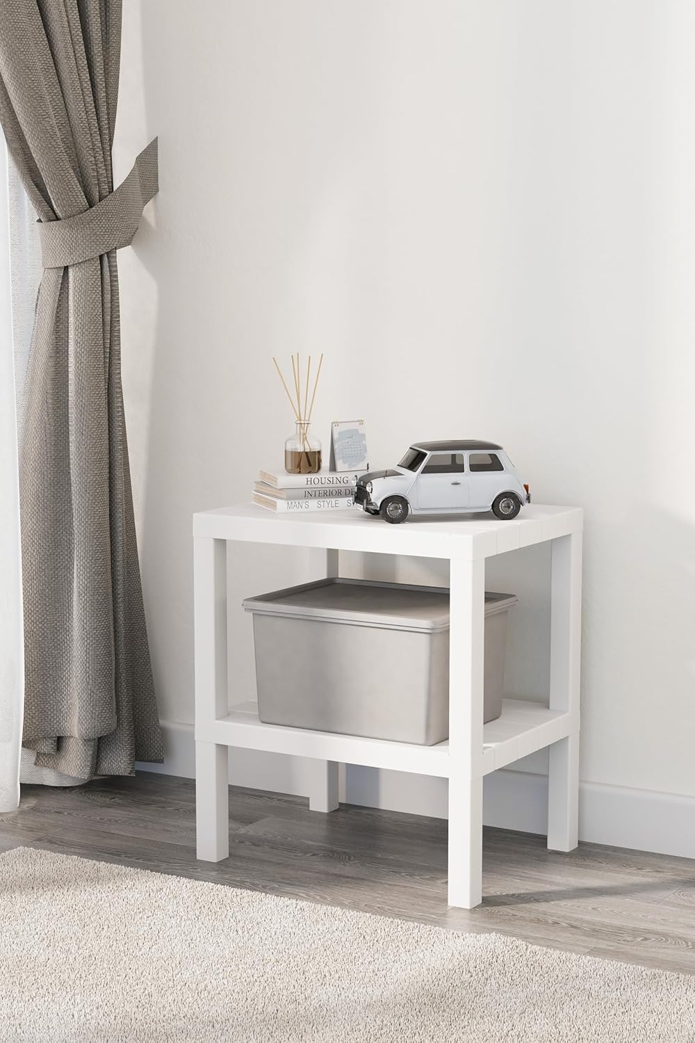 Mithra Life 2 Katlı Plastik Beyaz Banyo Mutfak Rafı MIT1054