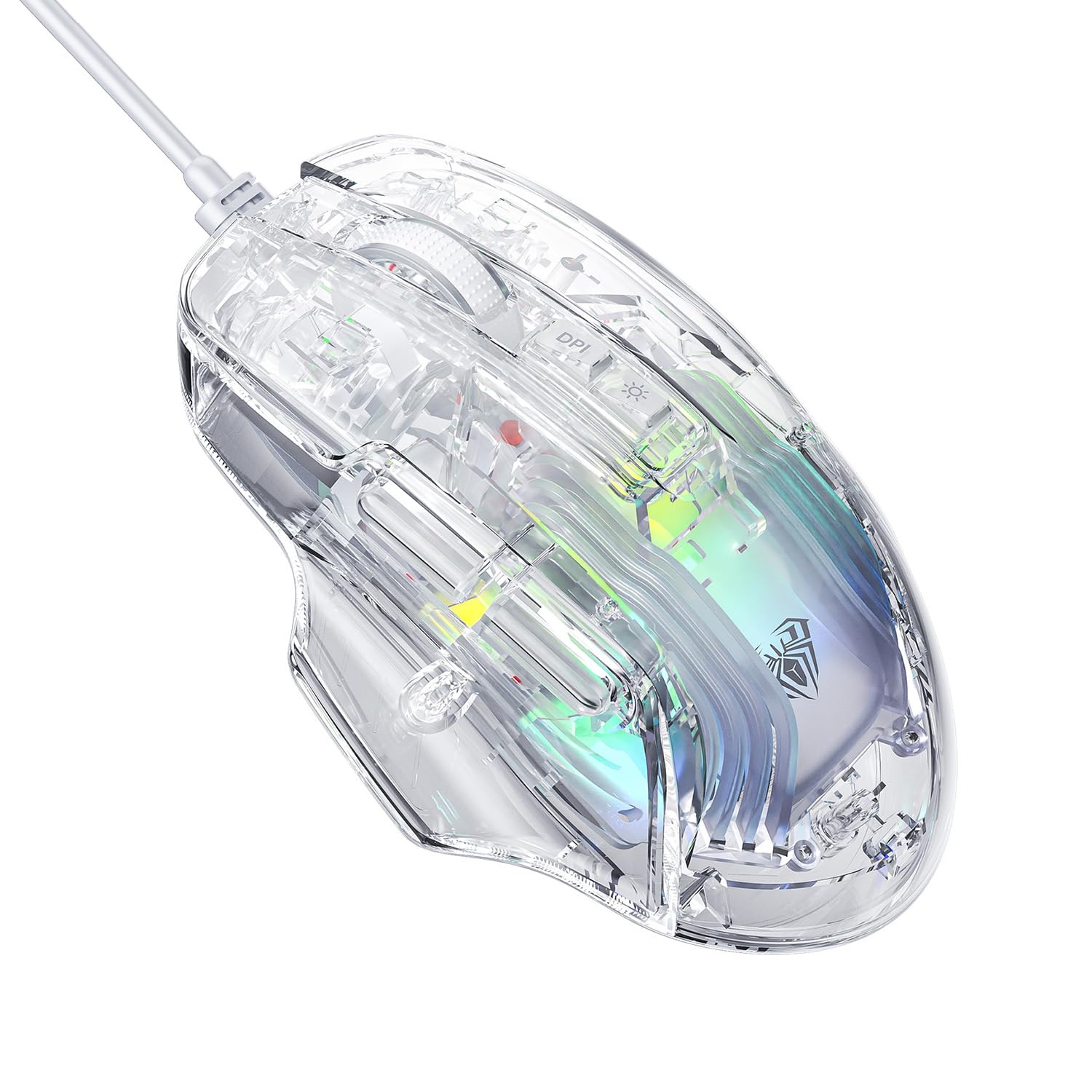 AULA S80 7200DPI 7 Tuşlu RGB Şeffaf Optik Oyuncu Mouse