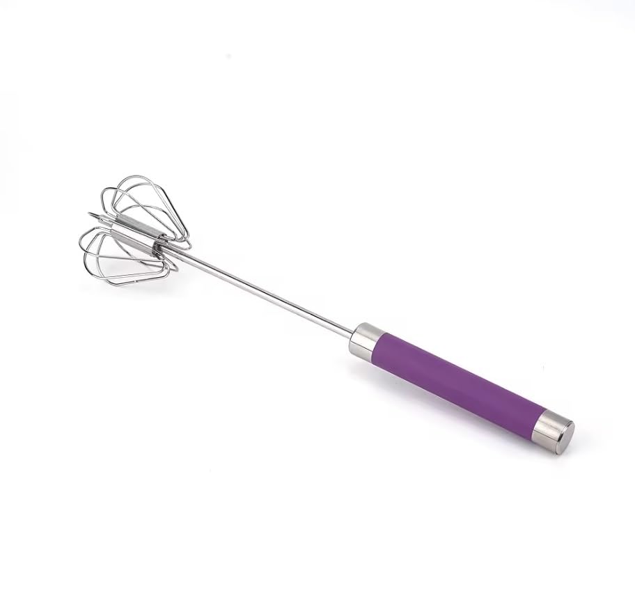 MyBru Paslanmaz Çelik Yaylı Yarı Otomatik El Çırpıcısı (Mor)