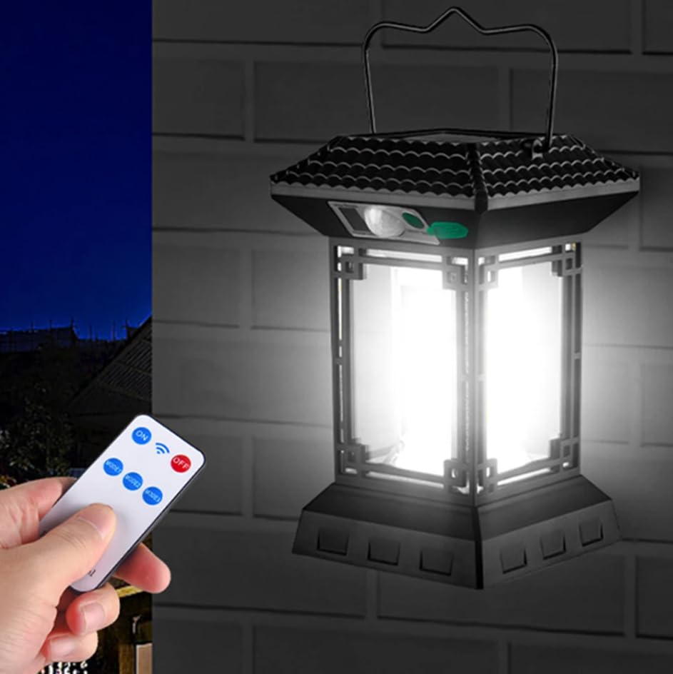 Coverzone Solar Enerjili Hareket Sensörlü ve Uzaktan Kumandalı Işıldak Dış Mekan Işık Uygun Güneş Enerjili Aydınlatma Pinik Kamp Tatil için Bahçe, Veranda, Havuz Kenarı Aydınlatması (CL-T60)