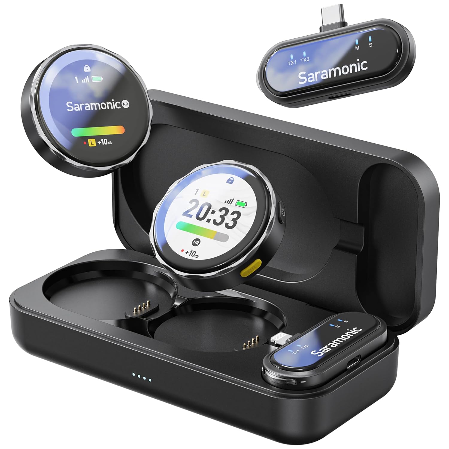 Saramonic BlinkMe U2 Kablosuz Yaka Mikrofonu, Android Tip C Akıllı Telefon iPhone 15 Gürültü Engelleme, 8 Saat Pil, 100 m İletim, Canlı Akış Video Kaydı için Kablosuz Yaka Mikrofon