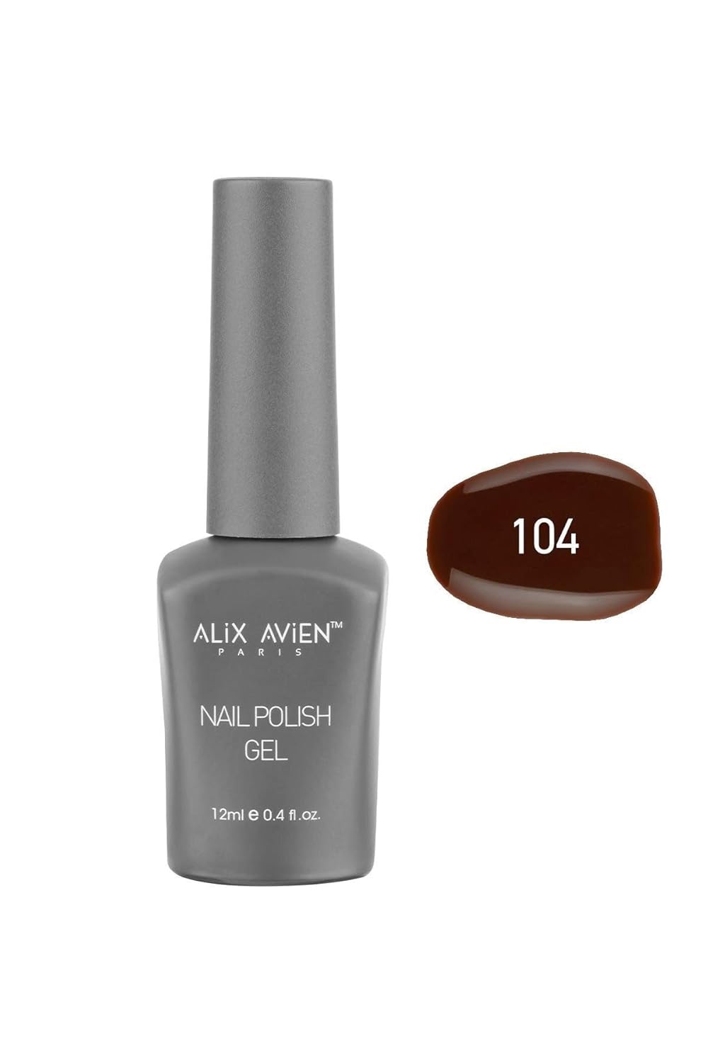ALIX AVIEN Kahverengi Kalıcı Oje 104-Yoğun Renk Veren Jel Oje 12 ml-Nail UV Gel Polish 104