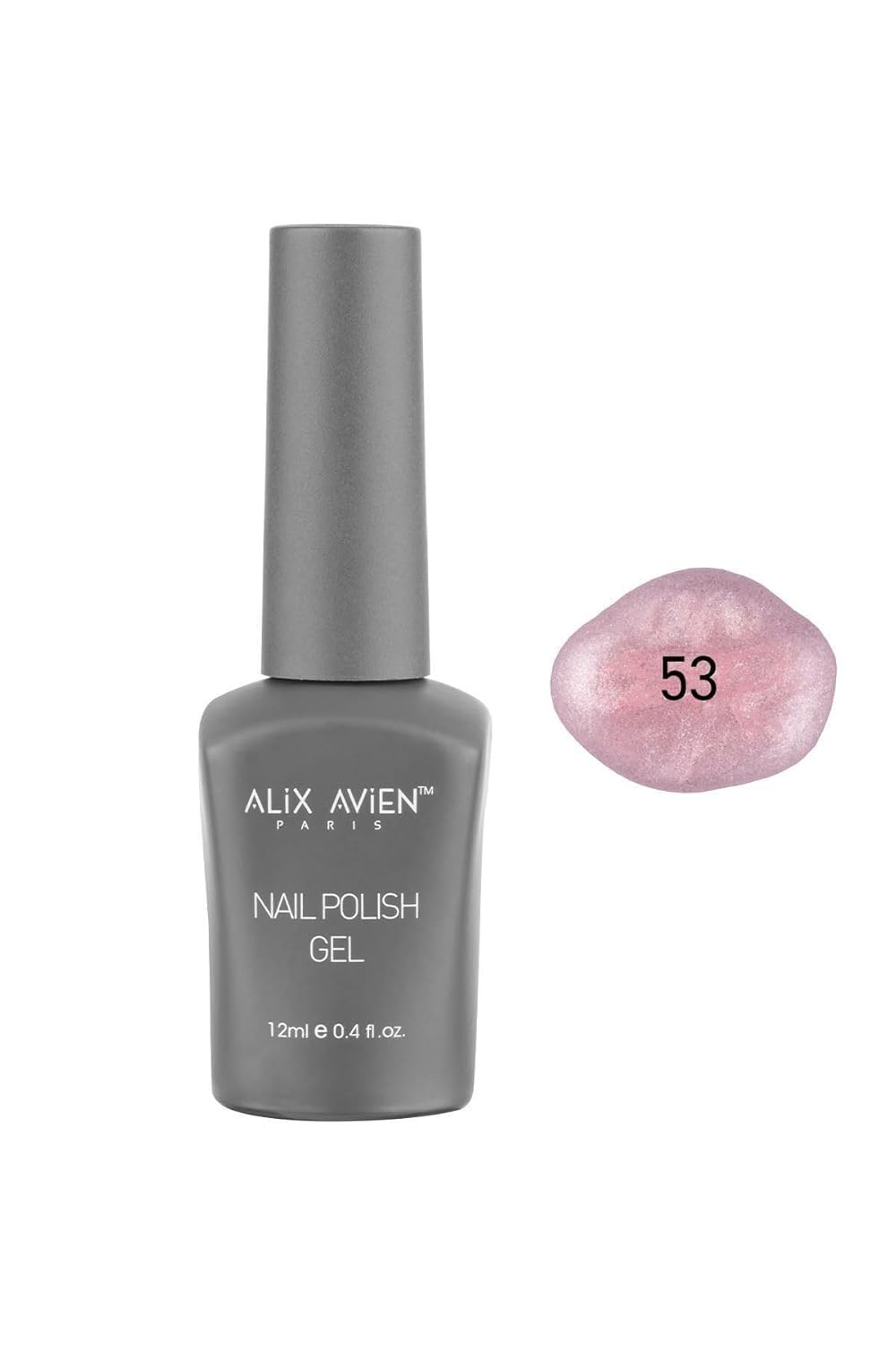 ALIX AVIEN Işıltılı Açık Pembe Kalıcı Oje 53-Yoğun Renk Veren Jel Oje 12 ml-Nail UV Gel Polish 53