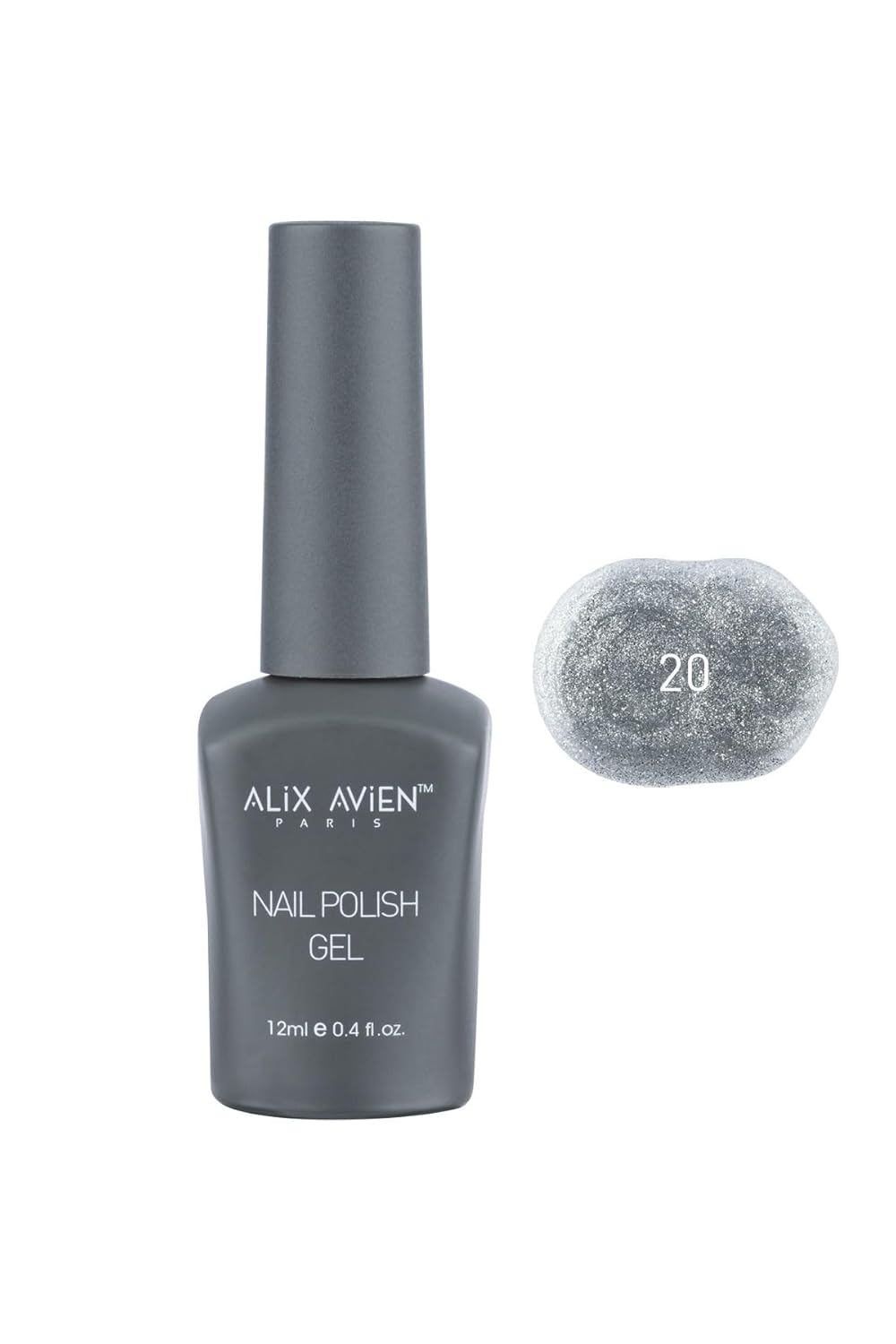 ALIX AVIEN Uv Kalıcı Gri Simli Jel Oje 20 - Gel Polish - 12 ml