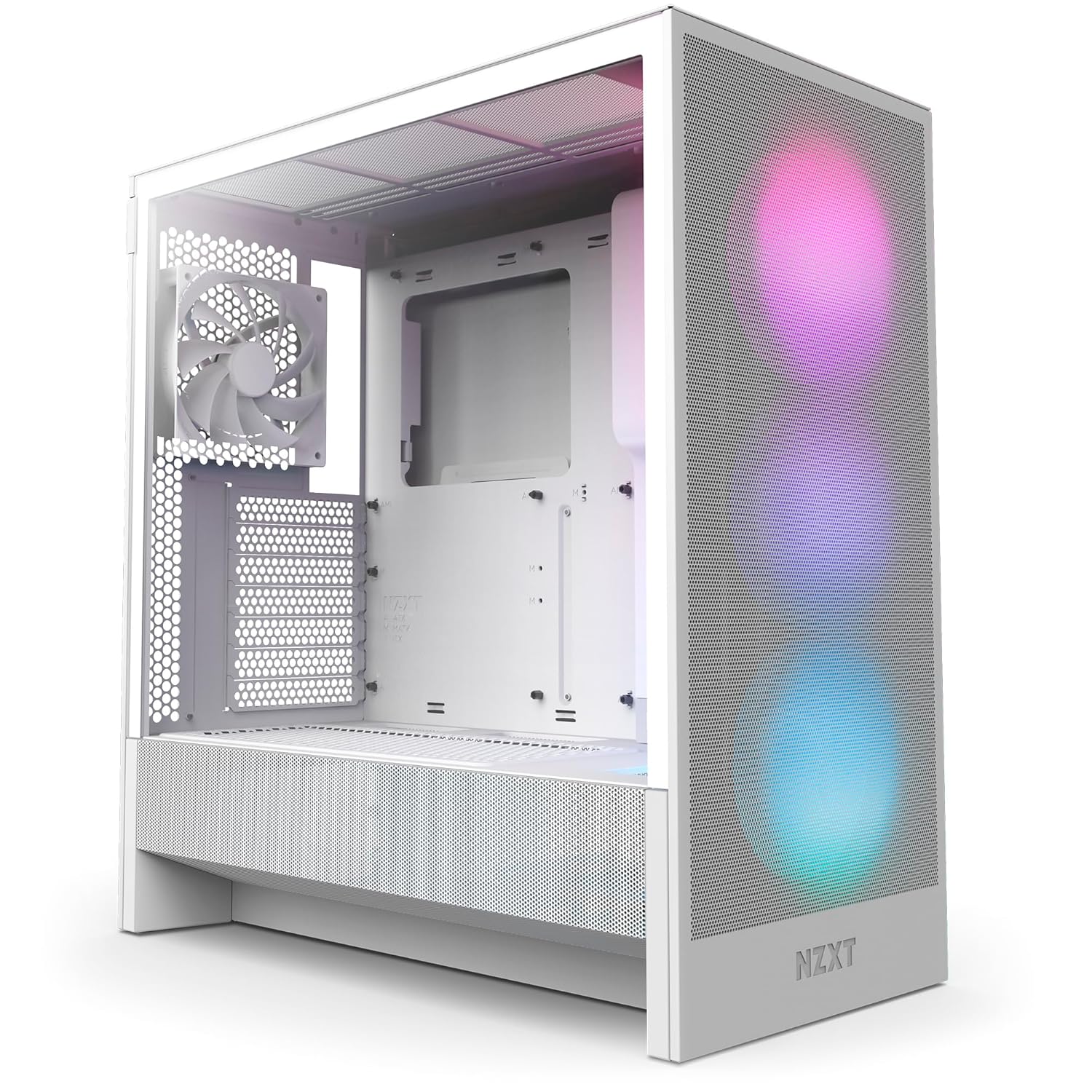 NZXT H5 Flow RGB 2024 - Kompakt ATX Mid-Tower PC Oyun Kasası - Yüksek Hava Akışı - F360 RGB Çekirdek (CV) Dahil - 360mm Ön ve 240mm Üst Radyatör Desteği - Kablo Yönetimi - Temperli Cam - Beyaz