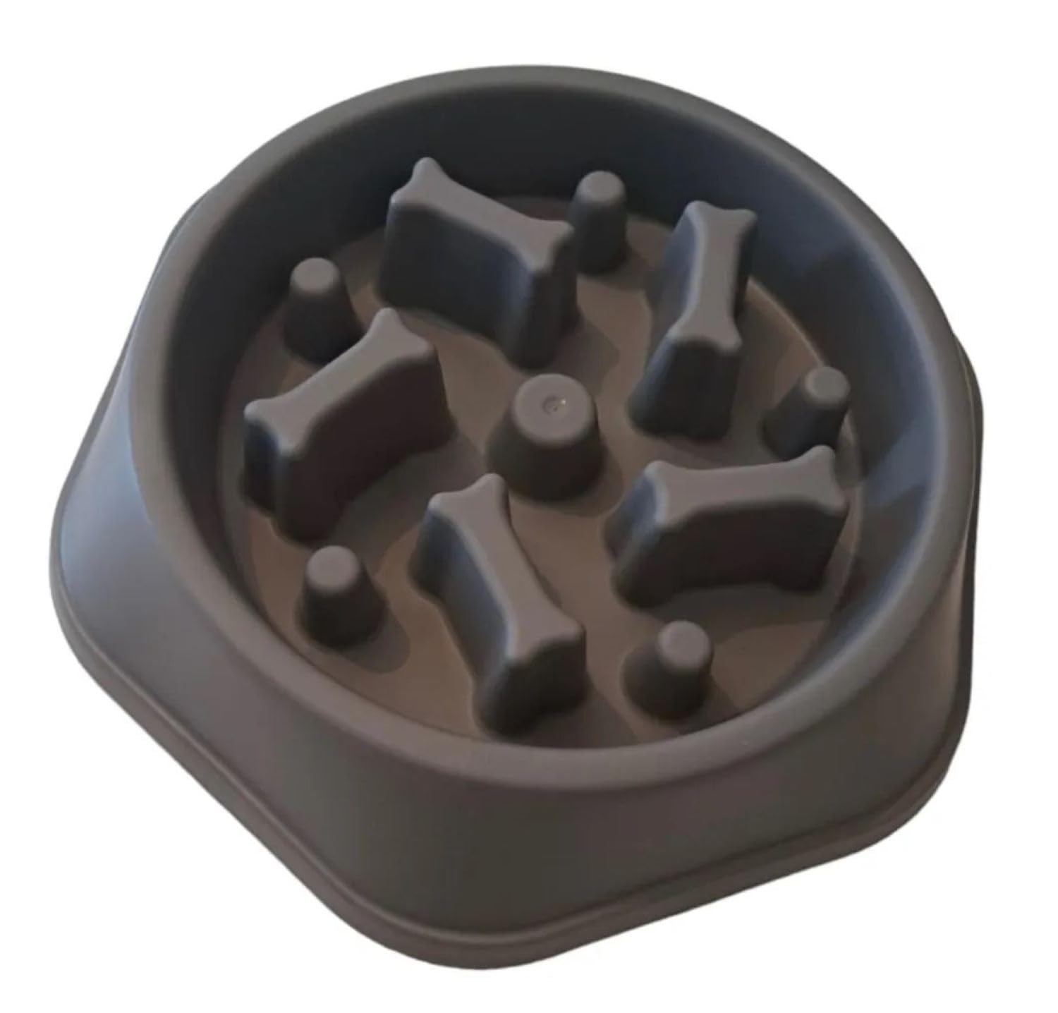 Busstier Köpek Mama Kabı Yavaş Besleyici, Anti-Boğulma Obezite Önleyici Gıda Dağıtıcı (Gri)