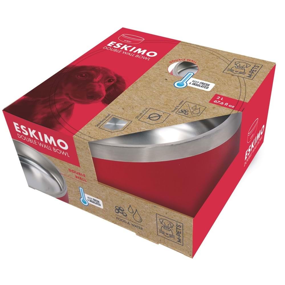 M-PETS ESKIMO ÇİFT CİDARLI MAMA KABI 2L RED