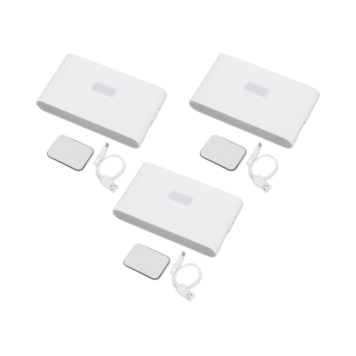 İki Yönlü Şarj Edilebilir Mıknatıslı Sensörlü Led Aplik 2700K Günışığı, On-Off ve Sensör Modu (3 Adet)