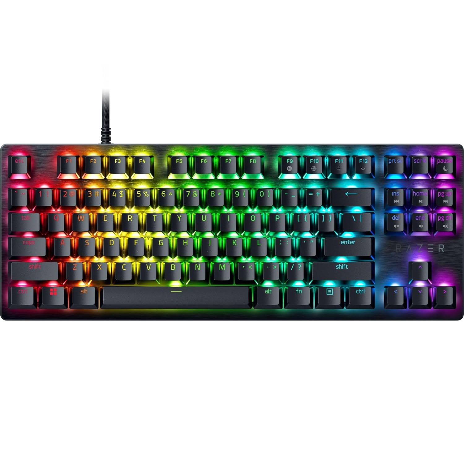 Razer Huntsman V3 X Tenkeyless (Mor Anahtar) - Espor için Optik Klavye - Sayısal Tuş Takımı Tasarımı Yok - Programlanabilir Tuşlar - RGB Teknolojili - QWERTY TR-Düzen | Siyah