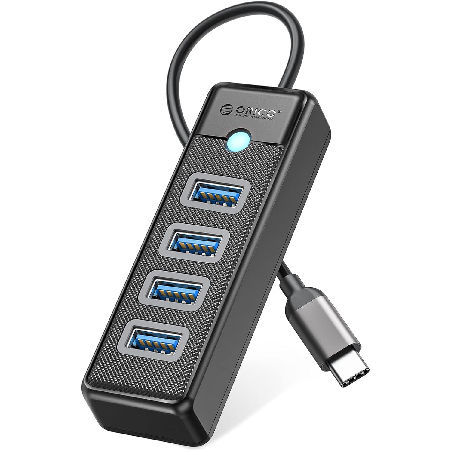 ORICO Type-C to USB-A 3.0 4 Portlu Ultra Slim USB Çoklayıcı Hub Siyah