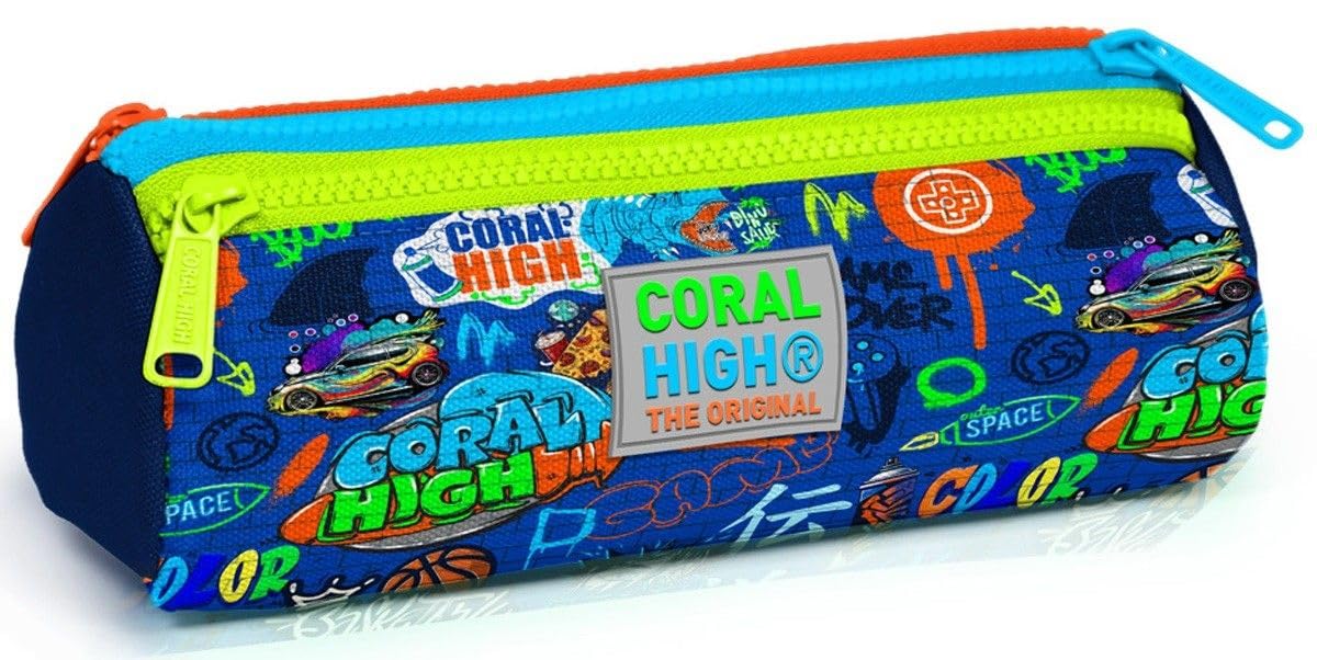 Coral High Saks Grafiti Üç Bölmeli Kalem Çantası - Erkek Çocuk