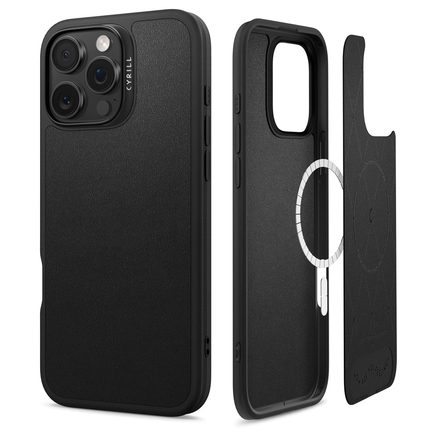 Spigen Ciel by CYRILL iPhone 16 Pro Max ile uyumlu MagSafe Kılıf Kajuk Mag Hava Kanalı Teknolojisi Askeri Sınıf Koruma Black Vegan Deri Kapak - ACS08395