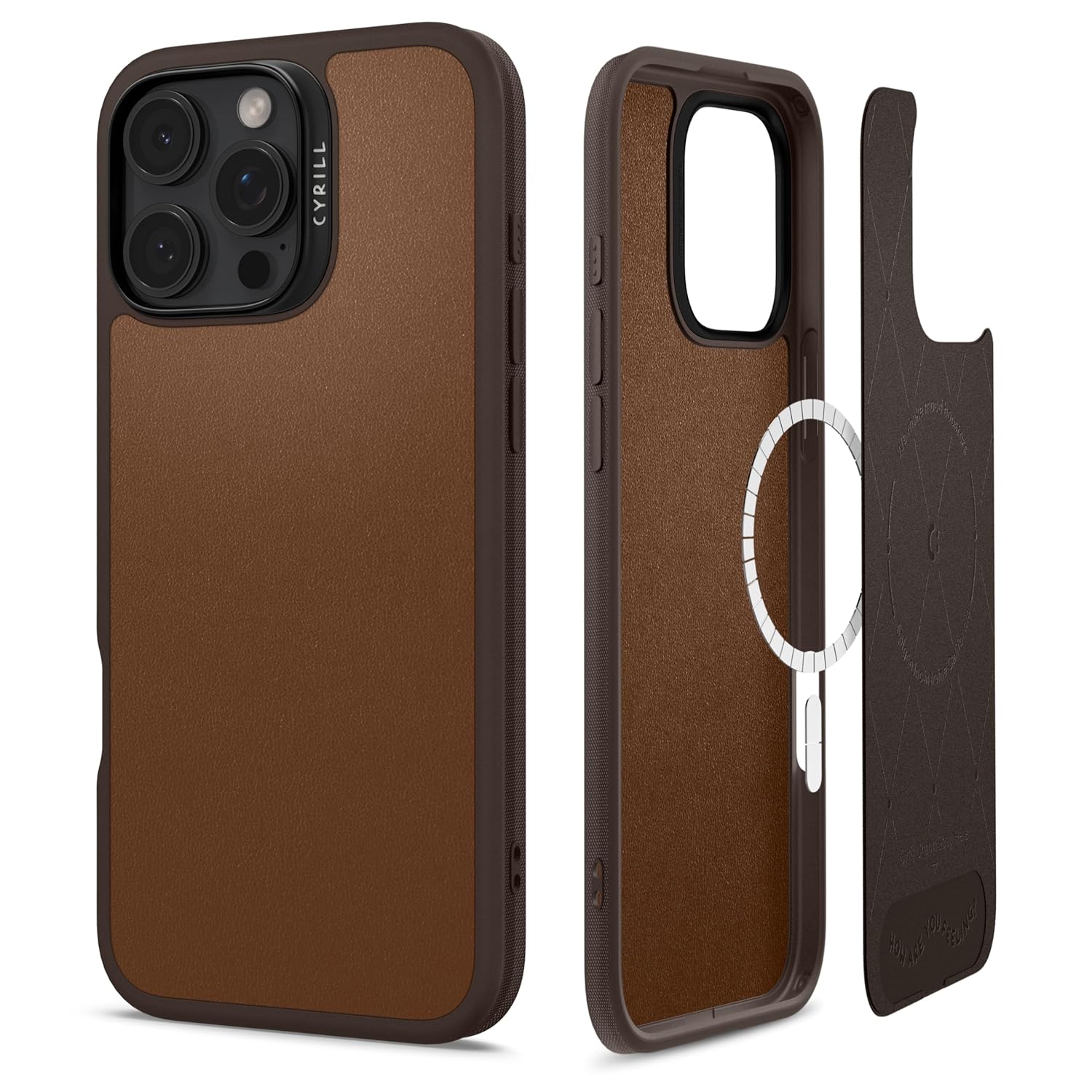 Spigen Ciel by CYRILL iPhone 16 Pro ile uyumlu MagSafe Kılıf Kajuk Mag Hava Kanalı Teknolojisi Askeri Sınıf Koruma Saddle Brown Vegan Deri Kapak - ACS08406