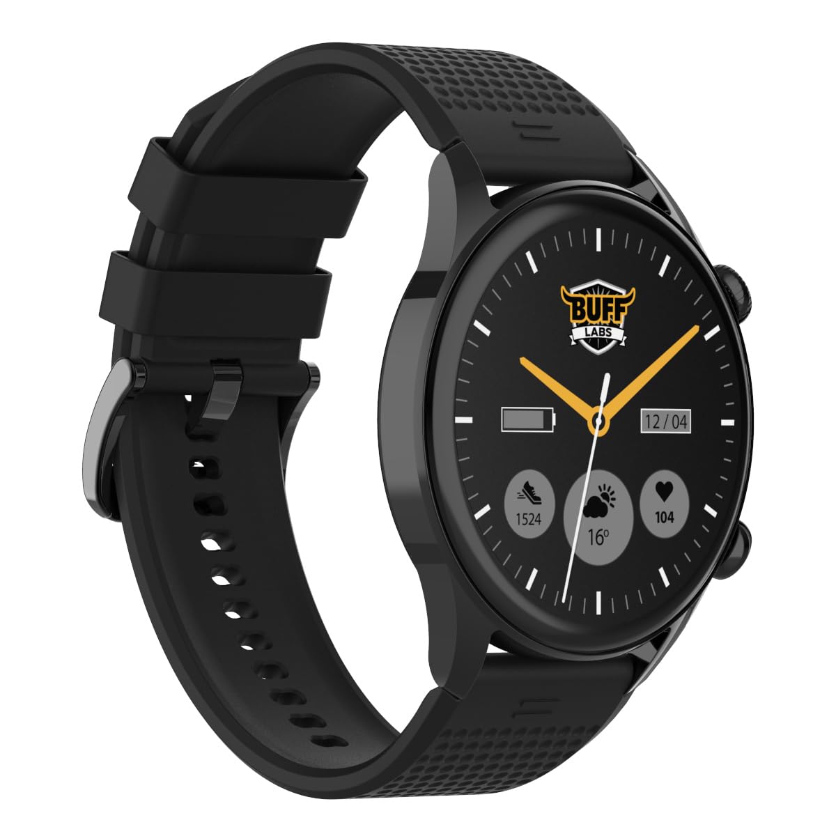 BUFF LABS BW13 Akıllı Saat 1.43 İnç Büyük Ekran AOD Amoled IP68 (Siyah)