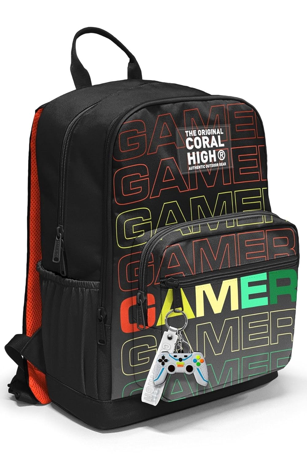 Coral High Dört Bölmeli Siyah Gri Gamer Ortaokul Çantası Erkek Çocuk Sırt Çantası