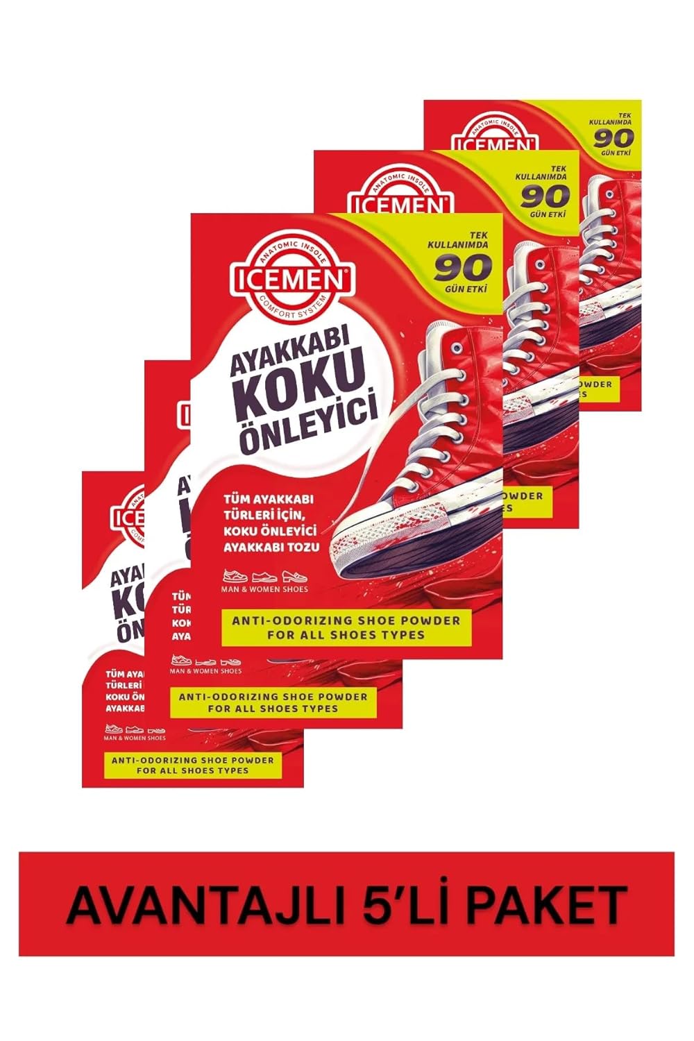 Icemen Koku Giderici,Ayak kokusu,Ayak sağlığı,Ayak bakım ürünleri,Kokuyu önleyici toz,Ayakkabı tazeleme,Ayak deodorantı, Spor ayakkabı kokusu giderici