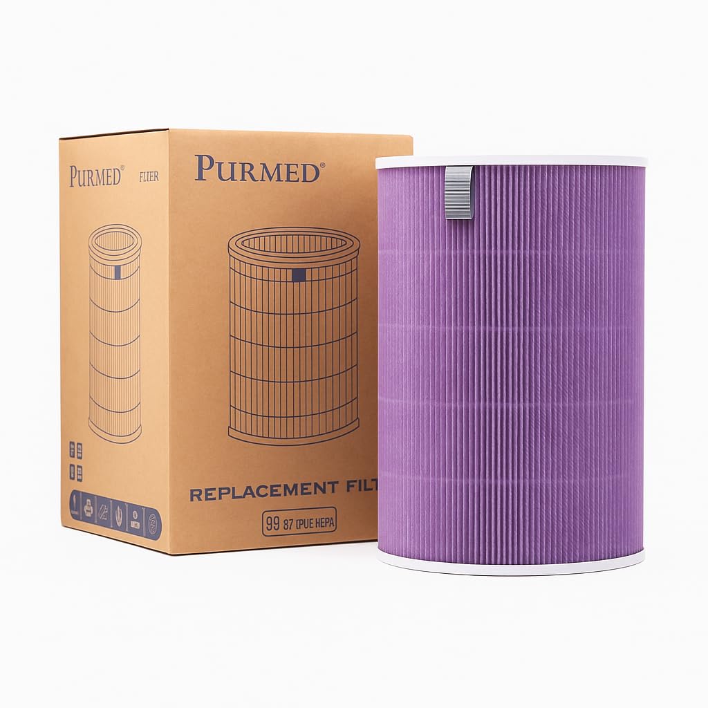 Purmed Xiaomi Smart Air Purifier 4 Uyumlu Mor HEPA Filtre |Yedek Filtre | PM2.5 ve Alerjen Temizleyici