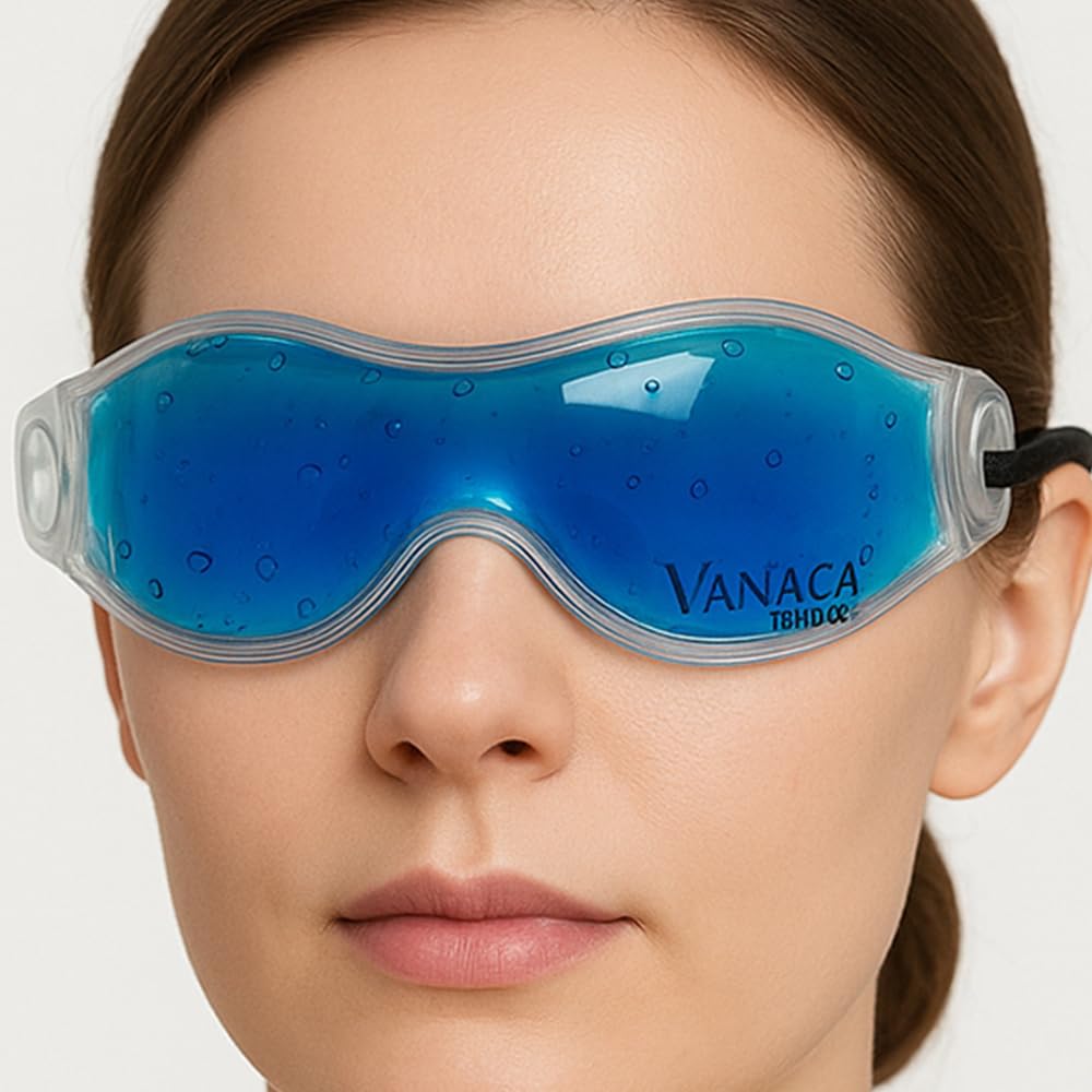 Vanaca Grup Soğuk Kompres Göz Maskesi Tekrar Kullanılabilir Soğutucu Kompres Göz Maskesi, Termojel Göz Maskesi, Göz Altı Torbasi Azaltıcı Soğuk Kompres Göz Maskesi