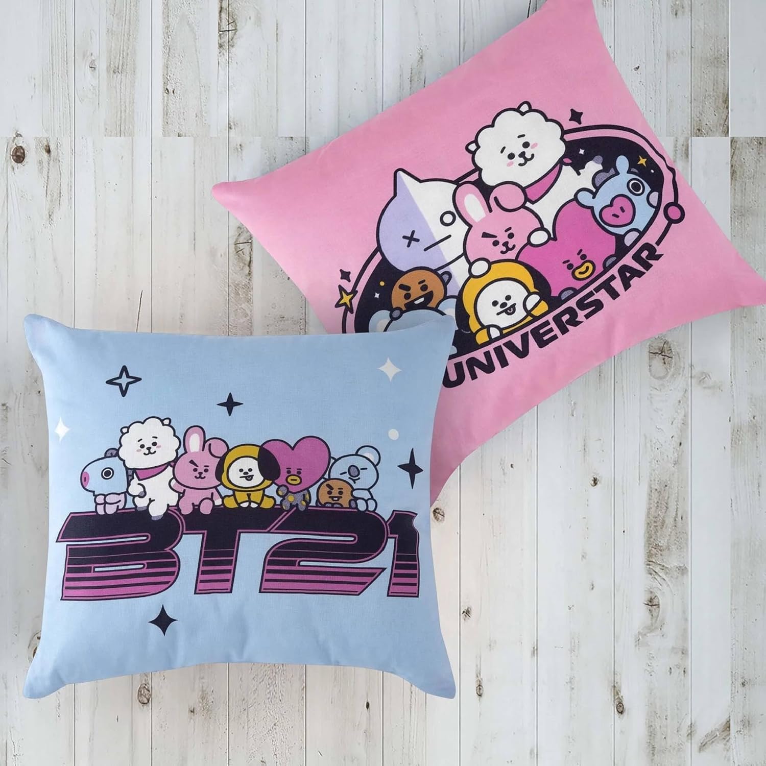 TAÇ Lisanslı Pamuk Bt21 Kırlent Çok Renkli Tekli