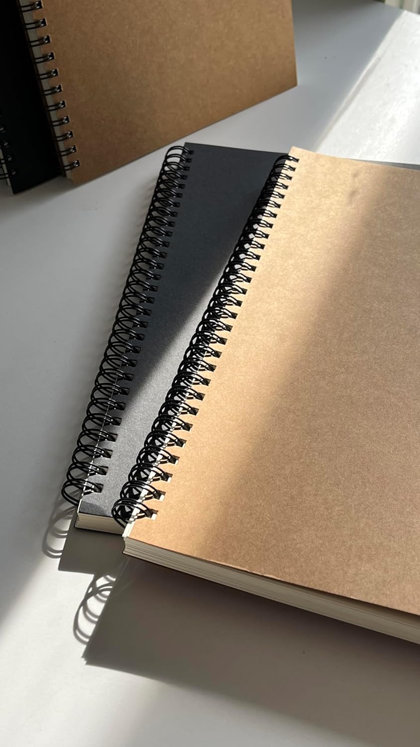 Fark Tanıtım Spiralli Defter, Kraft Kapaklı, B5 Boyutunda (182x257 mm), 100 Yaprak (Kareli)