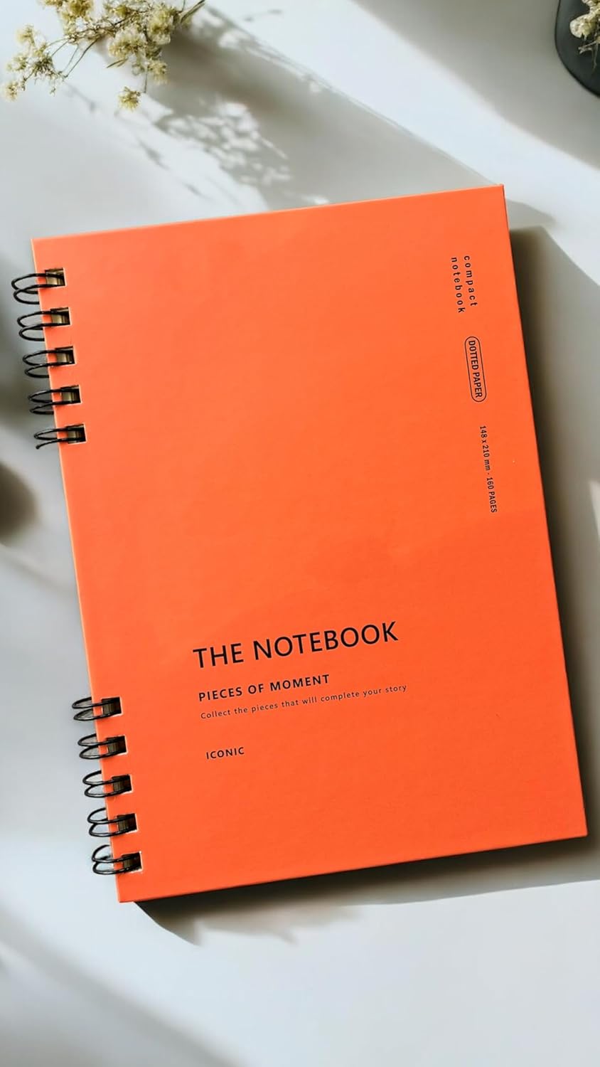 Fark Tanıtım Spiralli 80 Yaprak Noktalı A5 Defter, Not Defteri, Okul Defteri, 4 Farklı Renk Seçeneği (04 Orange Coral)