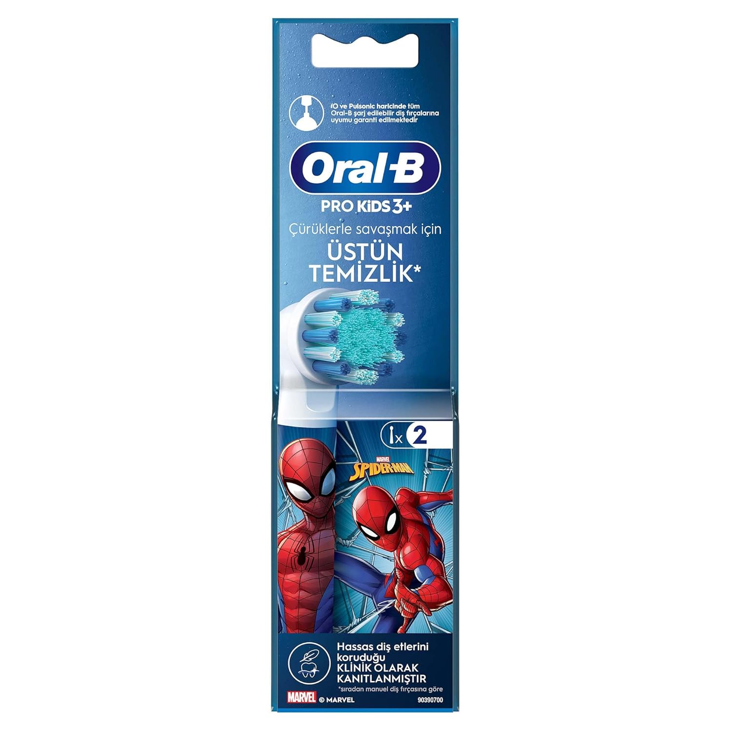 Oral-B Çocuk İçin Spiderman Şarjlı Diş Fırçası Yedek Başlığı 2 Adet