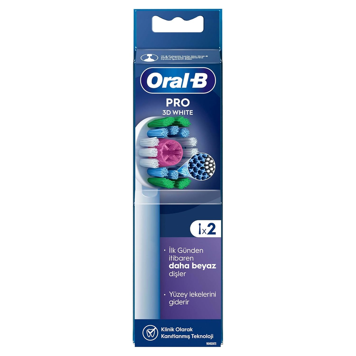 Oral-B 3D White X-Filament Şarjlı Diş Fırçası Yedek Başlığı 2 Adet
