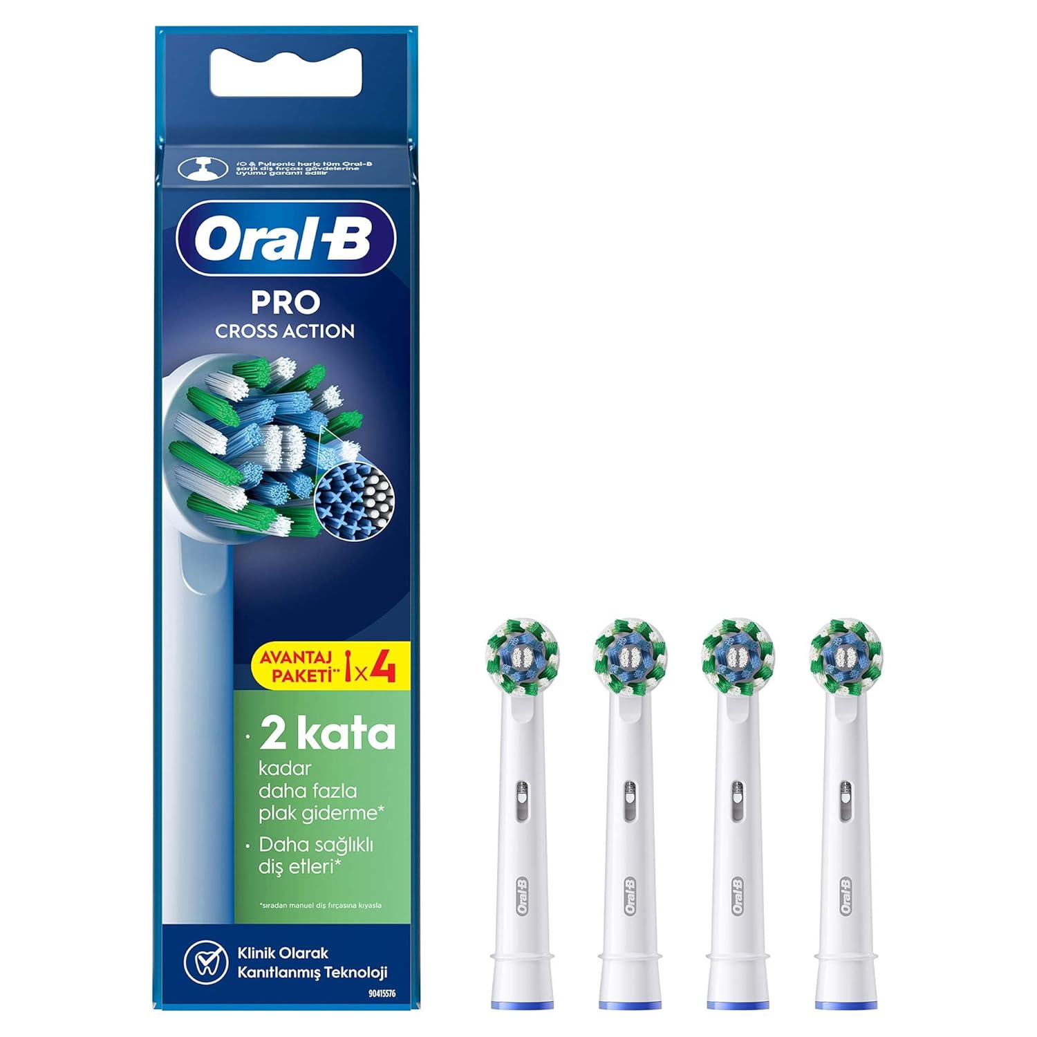 Oral-B Cross Action X-Filament Şarjlı Diş Fırçası Yedek Başlığı 4 Adet