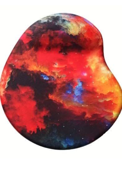 usin Oval Bilek Destekli Kum Desen Tip Kaymaz Taban Optik Bilgisayar Notebook Mouse Pad Maus Pad 17,5x21,5cm (Alaca Bulaca)