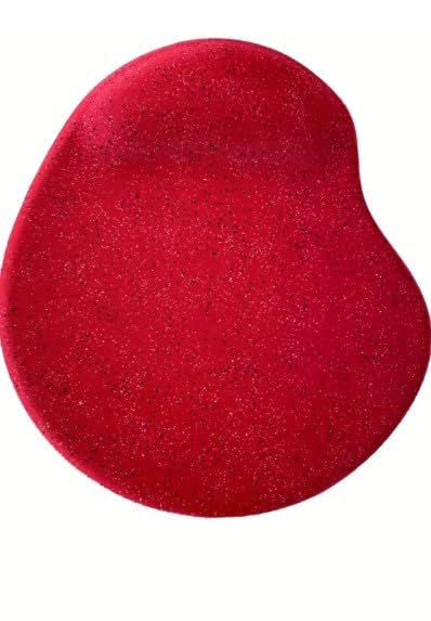 usin Oval Bilek Destekli Kum Desen Tip Kaymaz Taban Optik Bilgisayar Notebook Mouse Pad Maus Pad 17,5x21,5cm (Kırmızı)