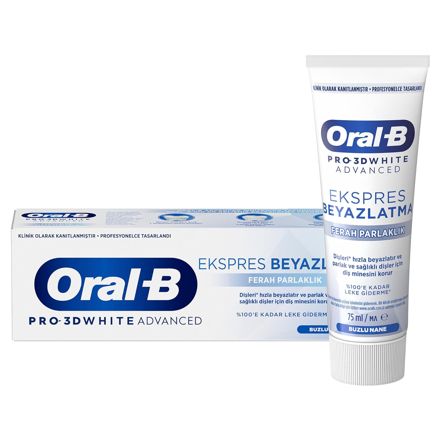 Oral-B Pro 3D White Advanced Ekspres Beyazlatma Ferah Parlaklık Diş Macunu 75 ml
