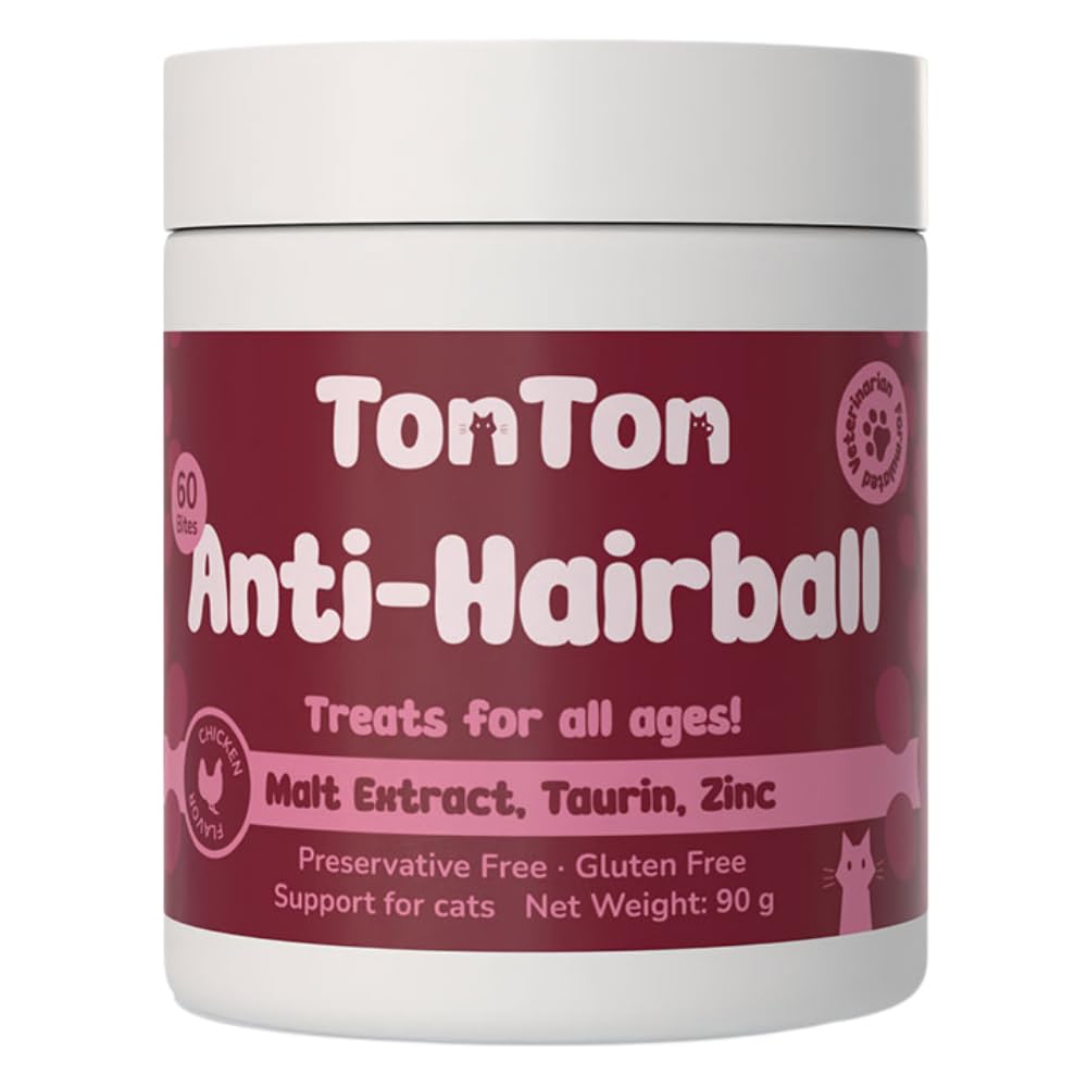 Tonton Glutensiz Anti-Hairball Malt 60 Tablet(Yumuşak&Çiğnenebilir, Biotin, Çinko, Taurin Destekli)